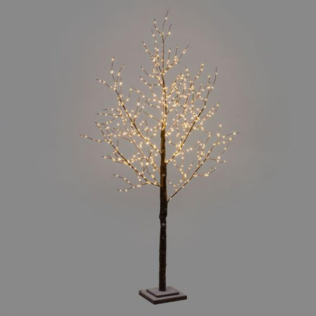 Albero luminoso neve natale natalizio led luce calda h 180 cm marrone microled
