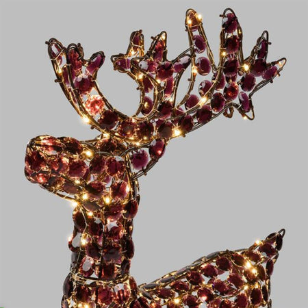 Renna a led marrone luce calda h 85 cm per esterno natale decorazione natalizia