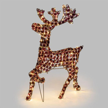 Renna a led marrone luce calda h 85 cm per esterno natale decorazione natalizia