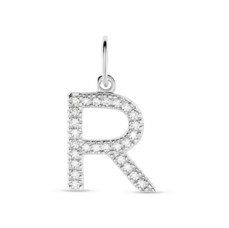 STROILI - Pendente Poème Oro Bianco lettera R