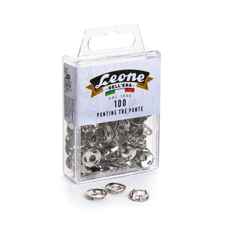 Scatola 100 Puntine 3 Punte Temperate E Nichelate Leone Color