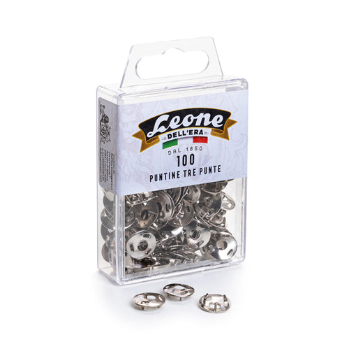 Scatola 100 Puntine 3 Punte Temperate E Nichelate Leone Color