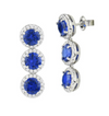 Boccadamo -  Orecchini pendenti con cristalli blu circondati da zirconi