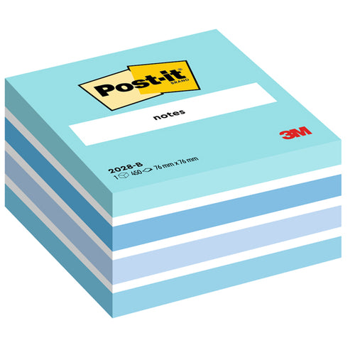 Blocco Cubo 450Foglietti Post-It 76X76Mm 2028-B Pastello Blu