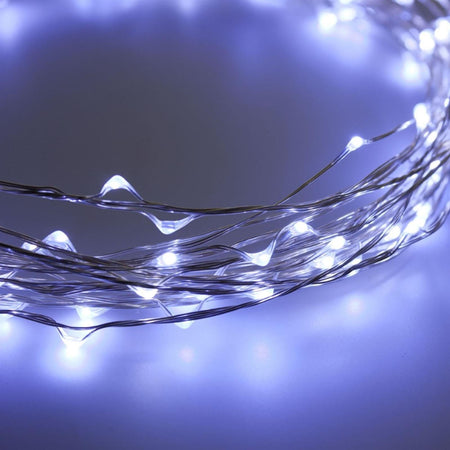 Luci di natale catena con Micro Led e filo in metallo a batteria per esterno