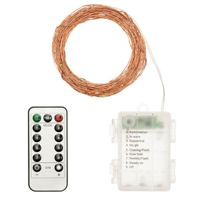 Luci di natale catena con Micro Led e filo in metallo a batteria per esterno
