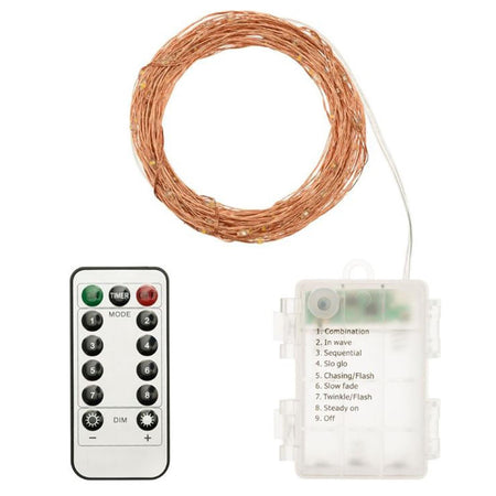 Luci di natale catena con Micro Led e filo in metallo a batteria per esterno