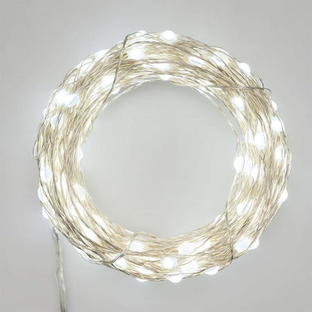 Luci di natale catena con 200 Maxi-Micro Led e filo in metallo per interno ed esterno 20 mt