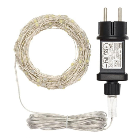 Luci di natale catena con 300 Maxi-Micro Led e filo in metallo per interno ed esterno