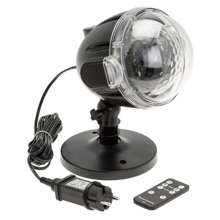 Proiettore natalizio led nevicata fiocco di neve natale disegno movimento luce fredda esterno