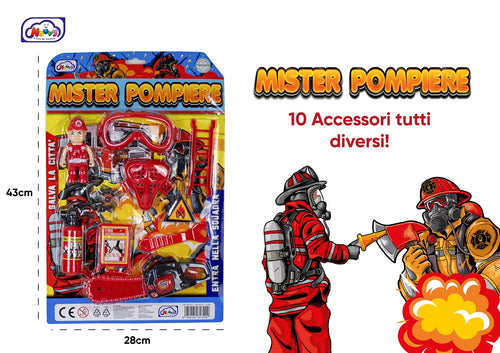 Blister Mister Pompiere 10 Accessori Inclusi