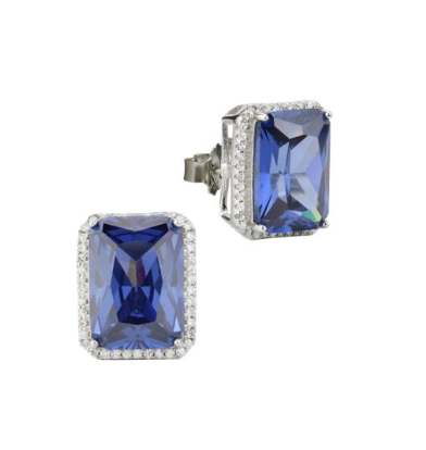 Boccadamo  -   Orecchini a lobo con cristallo tanzanite circondato da zirconi