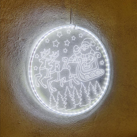 Babbo natale luminoso effetto neon con led addobbi natalizi per esterno