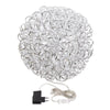 Sfera sfere alluminio argento 100 led 40 cm luce calda decorazione natale nataliza