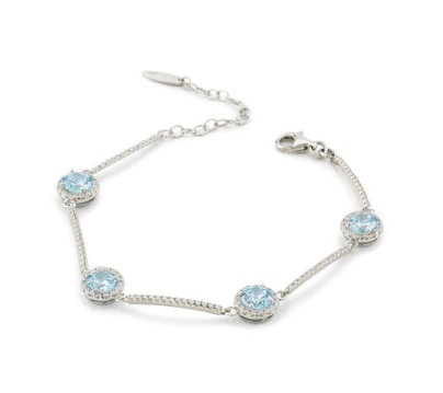 Boccadamo  - Bracciale con cristalli acquarina e inserti di zirconi