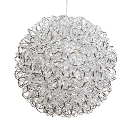 Sfera sfere alluminio argento 100 led 40 cm luce calda decorazione natale nataliza