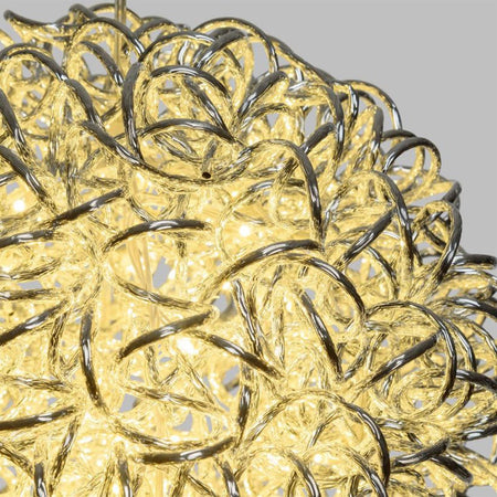 Sfera sfere alluminio argento 100 led 40 cm luce calda decorazione natale nataliza