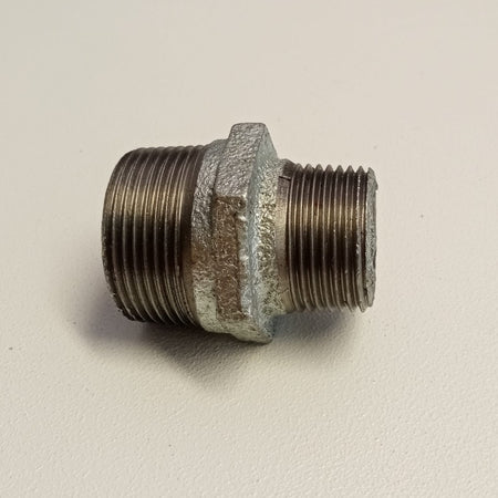 Raccordo MM da 1''+1/4 x 1'' niples nipplo doppia vite ridotta di ghisa zincata malleabile