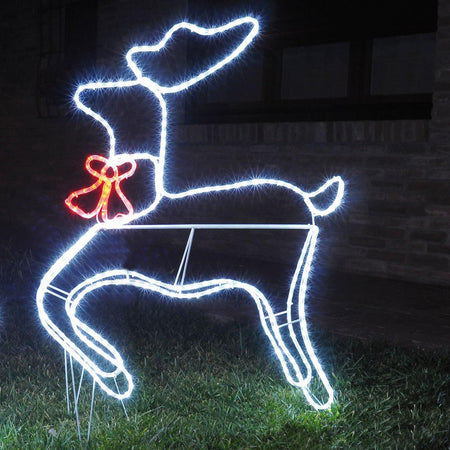 Renna luminosa decorazione natalizia tubo led luce fredda da esterno addobbi natalizi
