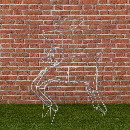 Renna luminosa di natale con tubo a led luce calda per esterno 120 cm addobbi natalizi