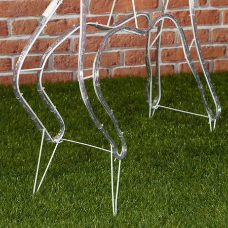 Renna luminosa di natale con tubo a led luce calda per esterno 120 cm addobbi natalizi