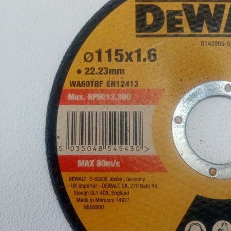 DeWalt Extreme 115x1,6x22,23mm disco da taglio per ferro e acciaio inox