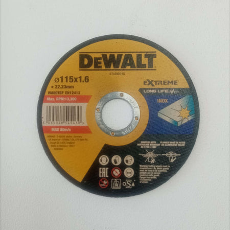 DeWalt Extreme 115x1,6x22,23mm disco da taglio per ferro e acciaio inox