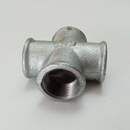 Raccordo FFFF 1" croce raccordo a 4 vie di ghisa zincata malleabile