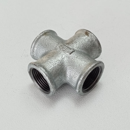 Raccordo FFFF 1/2'' croce raccordo a 4 vie di ghisa zincata malleabile