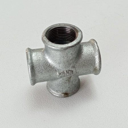 Raccordo FFFF 1/2'' croce raccordo a 4 vie di ghisa zincata malleabile