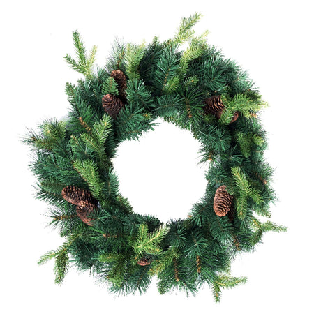 Ghirlanda tonda corona dietro porta dietroporta con pigne pvc pe festone natale