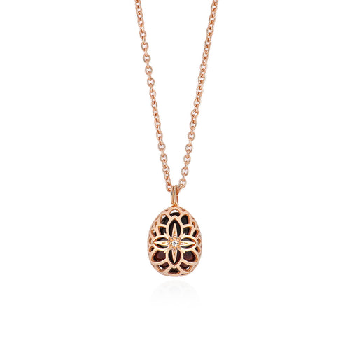 Tsars Collection - COLLANA WINDROSE IN ARGENTO ROSA E ONICE