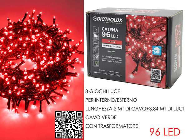 96 luci led rosse per esterno