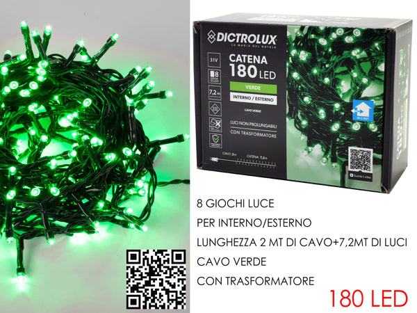 180 Luci Led Verde