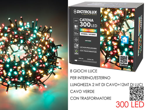 300 Luci Led New Multicolor per Esterno