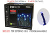 Luci 300 led blu - cavo verde