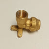 Raccordo F 20x1/2 gomito flangiato di giunzione in ottone con tenuta O-ring ed ogiva in ottone