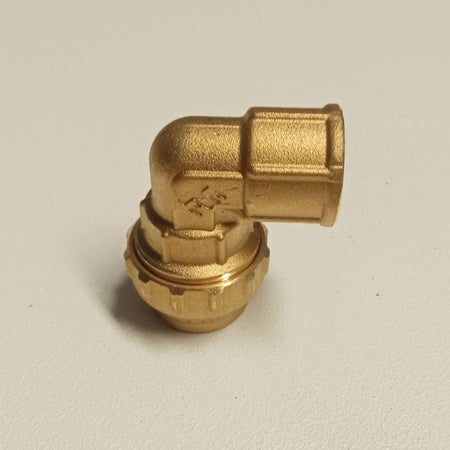 Raccordo F 40x1"1/4 gomito di giunzione in ottone con tenuta O-ring ed ogiva in ottone