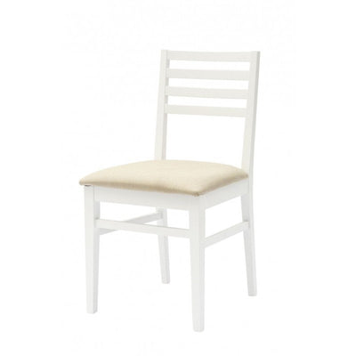 MOBILI 2G - Set 2 sedie legno shabby bianco imbottita L.45 H.88 P.50