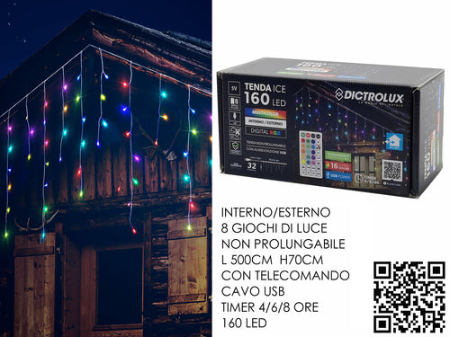 Tenda 5mt x 0.70 mt con 160 Led