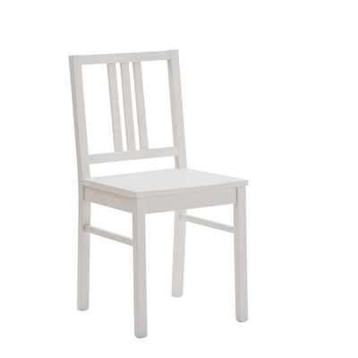 MOBILI 2G - Set 2 sedie legno shabby bianco seduta legno L.43 H.87 P.48