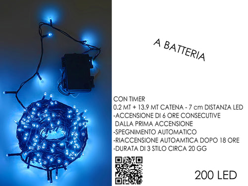 Catena Bianco Freddo 200 Led per Esterno