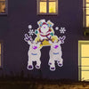 Proiettore a led per esterno ed interno Babbo Natale con Slitta decorazione natalizia