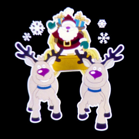 Proiettore a led per esterno ed interno Babbo Natale con Slitta decorazione natalizia