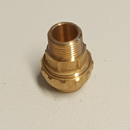 Raccordo M 25x3/4 niples in ottone filettato maschio con tenuta O-ring ed ogiva in ottone