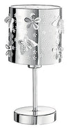 Abat Jour Moderna Acciao Intaglio Fiori Farfalle Lampada da Tavolo Moderna E14