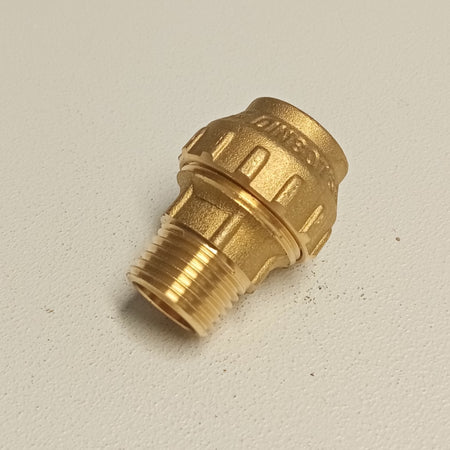 Raccordo M 25x3/4 niples in ottone filettato maschio con tenuta O-ring ed ogiva in ottone