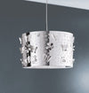 Lampadario Sospensione Circolare Acciao Intaglio Fiori Farfalle Moderno E27