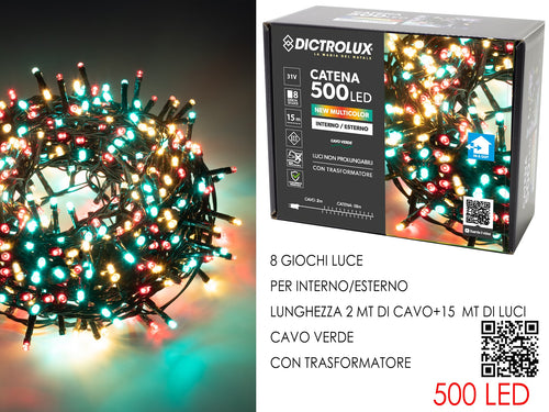 500 Luci Led New Multi per Esterno