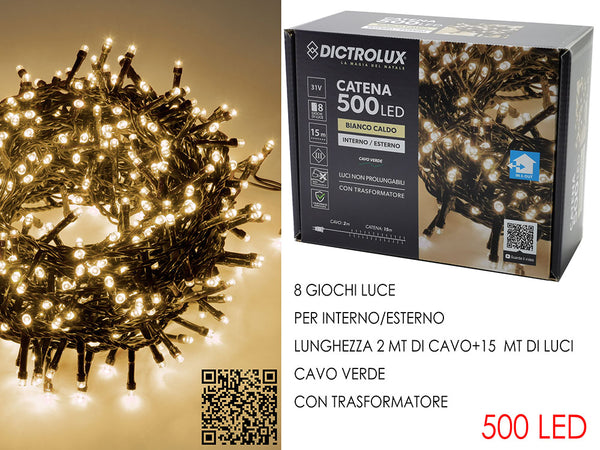 500 Luci led bianco caldo esterno